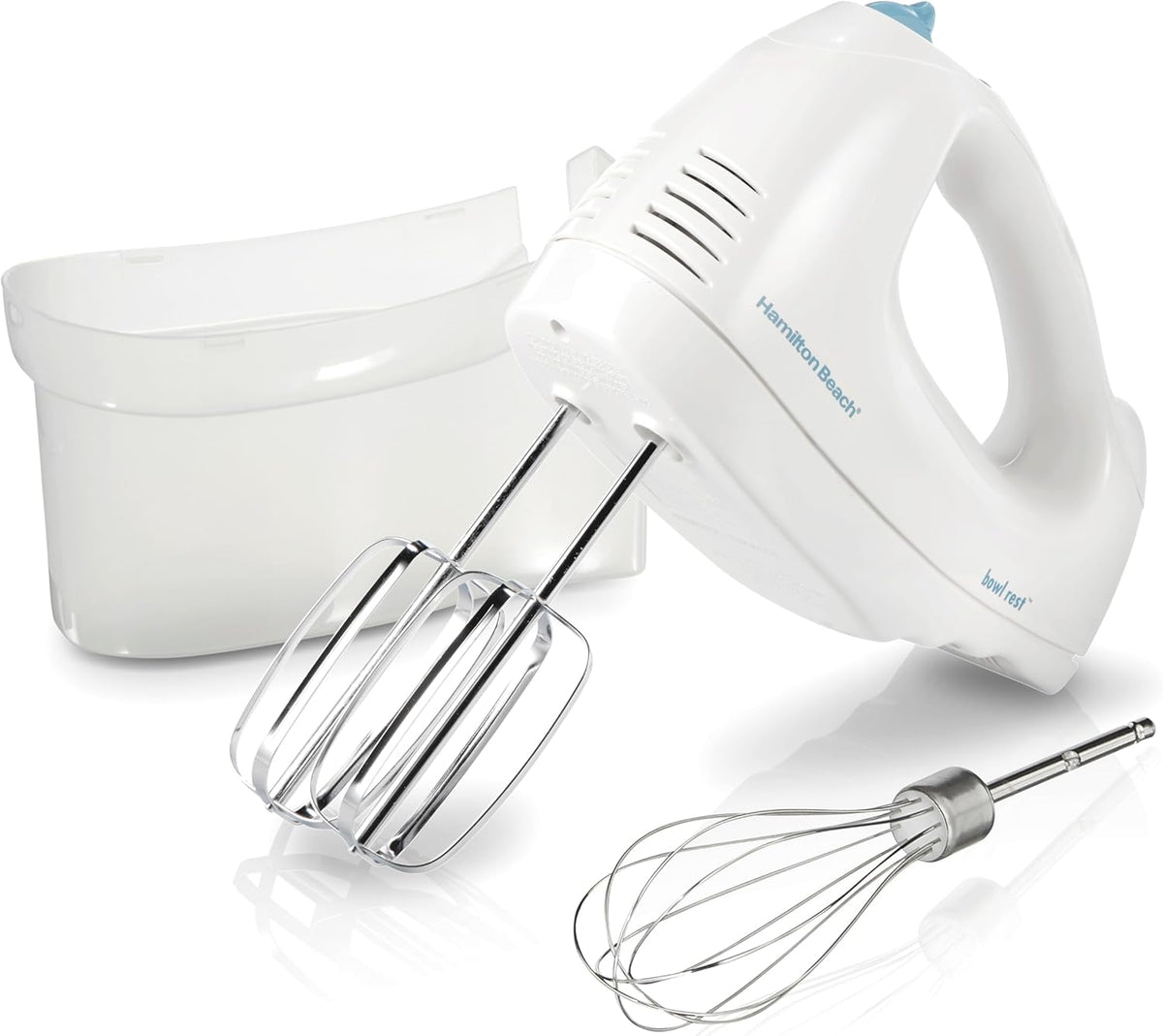 Hamilton Beach 6-Speed Hand Mixer, 250W, White