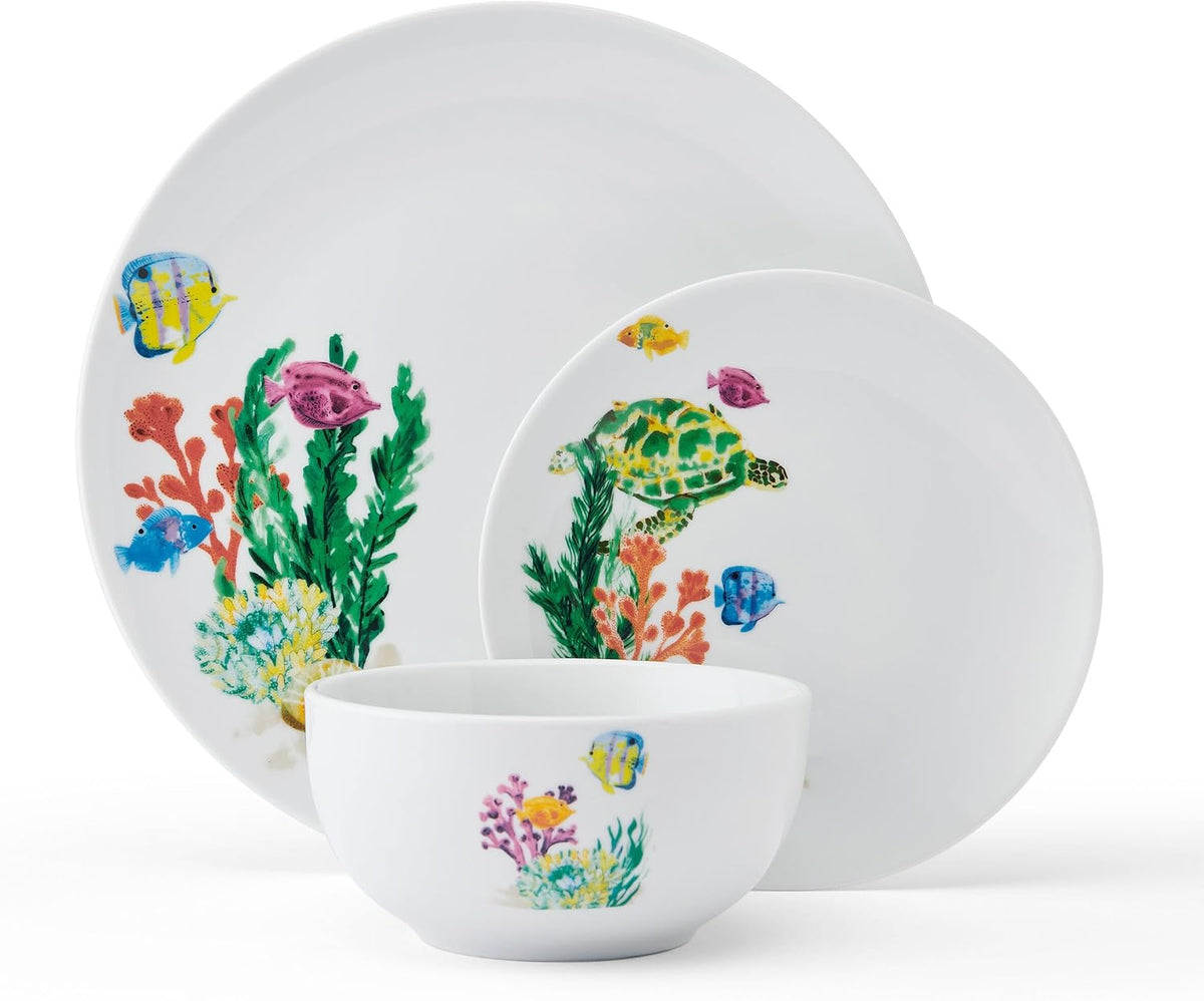 Studio Nova Coastal 12-Piece Dinnerware Set – Service for 4