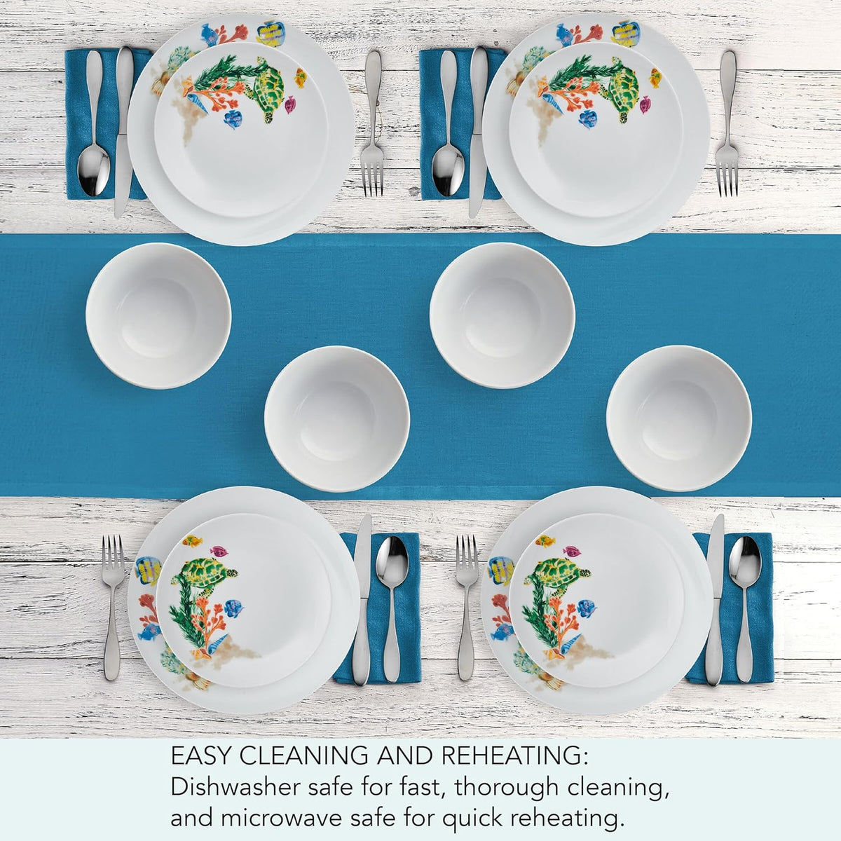 Studio Nova Coastal 12-Piece Dinnerware Set – Service for 4